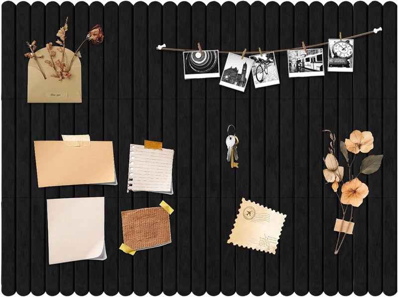 Himake Large Felt Bulletin Board 47" x 35", Cork Board for Walls 12 Pack with 60 Safe Removable Adhesive Tabs, Felt Boards for Home Office Classroom with 50 Push Pins, Black - Image 3